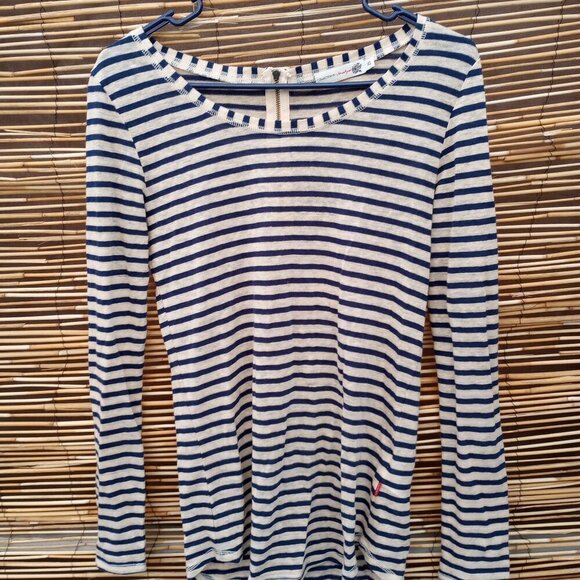 Collection by Jackpot Striped Long Sleeve Top Lightweight Navy/Off Wh. - XS - Picture 1 of 12